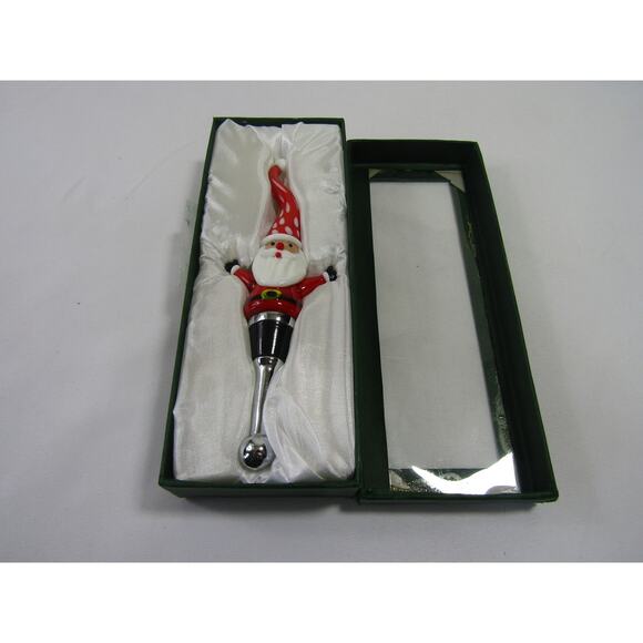 LSARTS Plantation Bottle Stopper Santa in Hat Wine Cork Holiday Festive Drink - Picture 2 of 8
